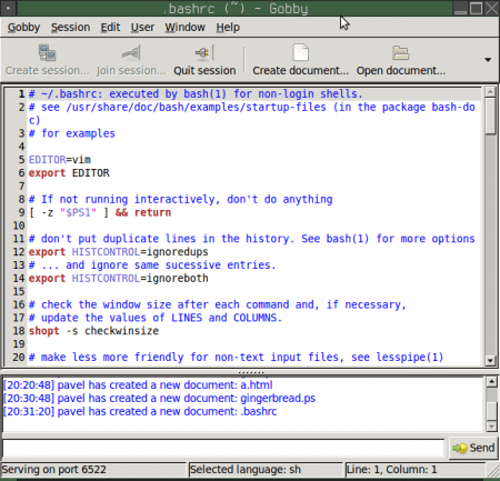 Editace souboru .bashrc se zapnutím zvýraznění syntaxe (pro shell)