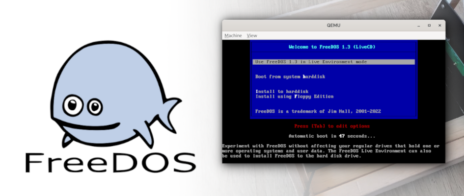 Fedora + QEMU + FreeDOS = legacy computing